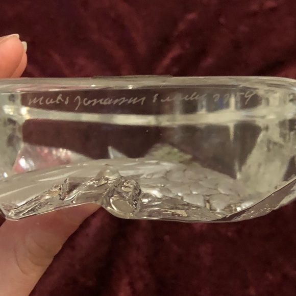 Mats Jonasson Vintage Lead Crystal Eagle Sculpture Handmade Sweden Collectible - Picture 4 of 9